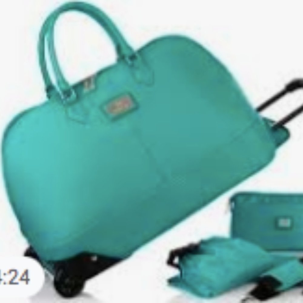 Joy Mangano St.Tropez Green Wheel Duffle Luggage